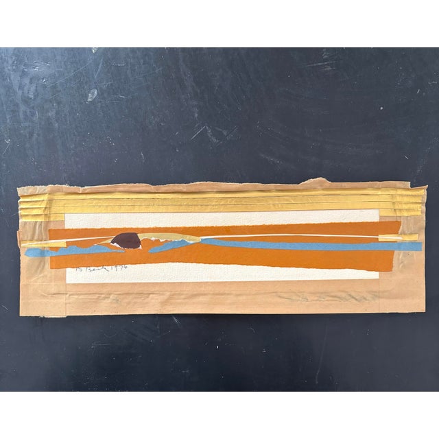 Barbare Beck paper collage 1976. Comes signed, unframed