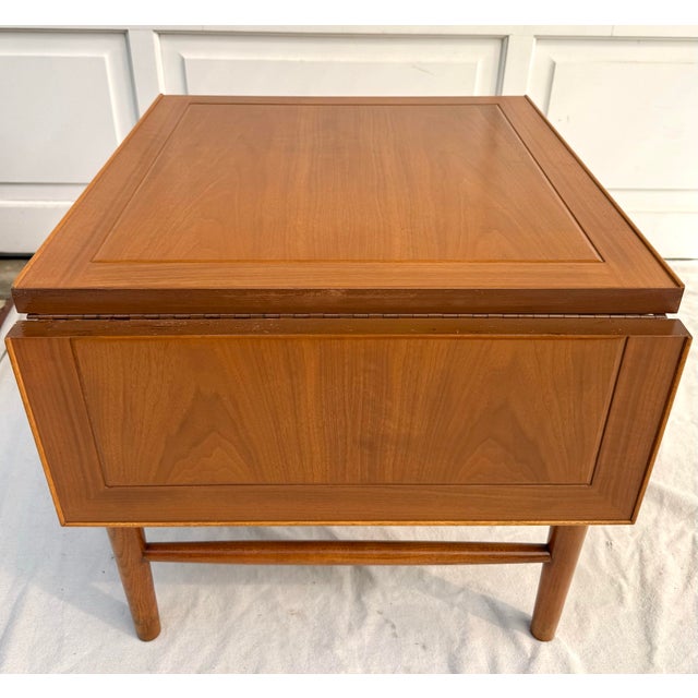1950s Lane Copenhagen Walnut Drop-Leaf Table, Refinished For Sale - Image 11 of 17