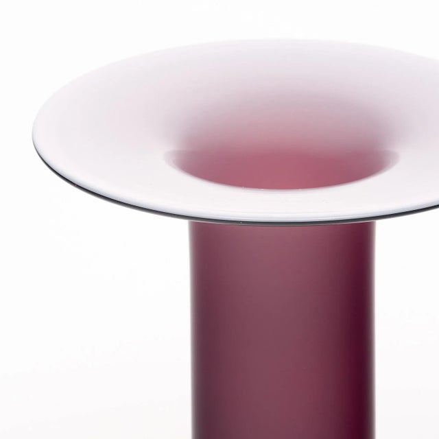 1970s Vintage Murano Glass Purple Vase For Sale - Image 5 of 9