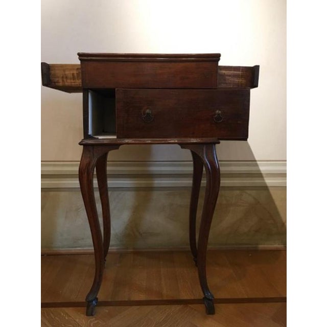 18th Century Louis Xv Walnut Side Table Gueridon with Drawings, Italy, 1750 For Sale - Image 11 of 18