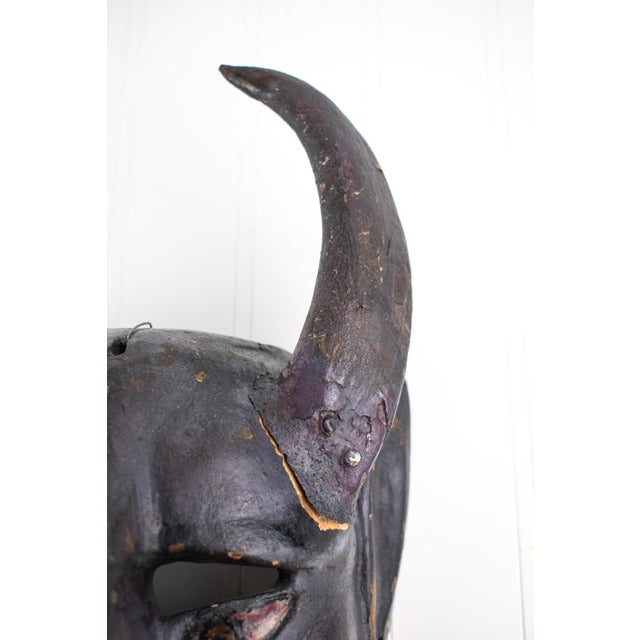 Mid 20th Century Hand Carved Devil / Demon Mask With Horns For Sale In Minneapolis - Image 6 of 18