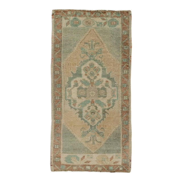 Turkish Mini Rug Oriental Hand Knotted Vintage Rug 1'7" x 3'2" #21063 For Sale