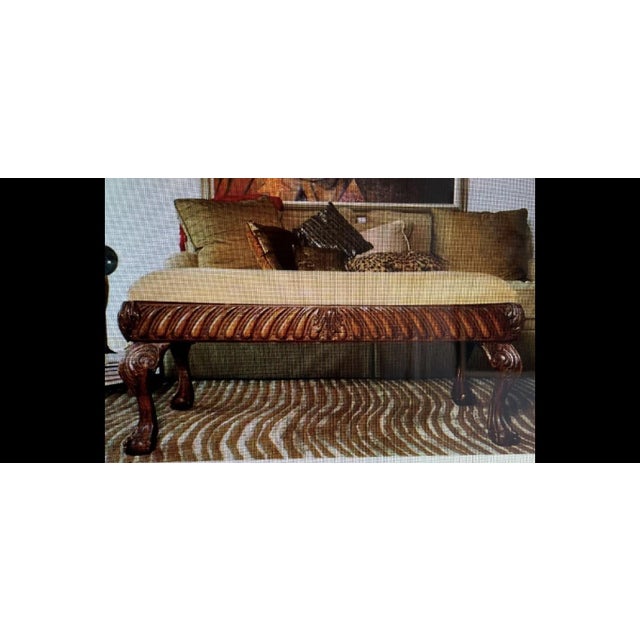 Stunning Chippendale style master bedroom bed bench / oversized cocktail ottoman. This is a heavy, high-end furniture...
