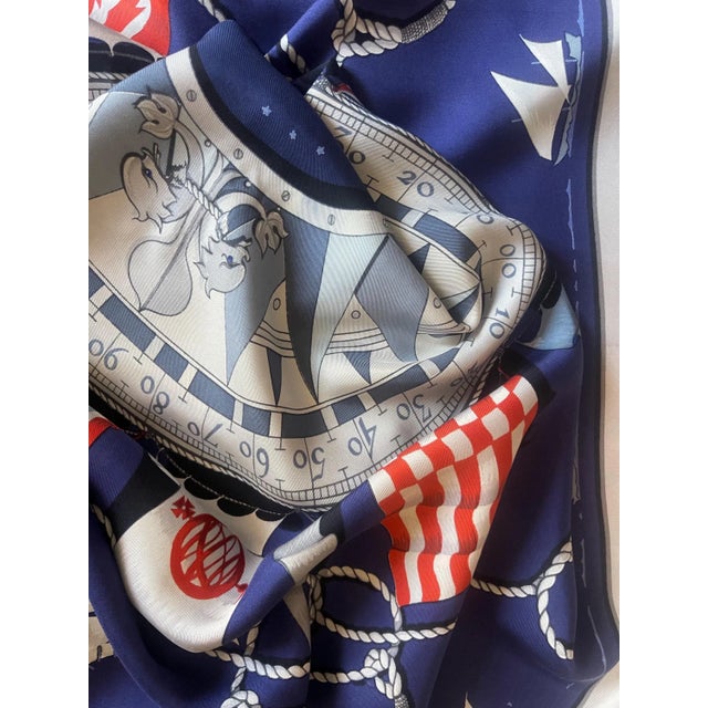 Hermes Silk Scarf "Sextants" 1981. Please note this item is in good condition with minor wear consistent with age and use....