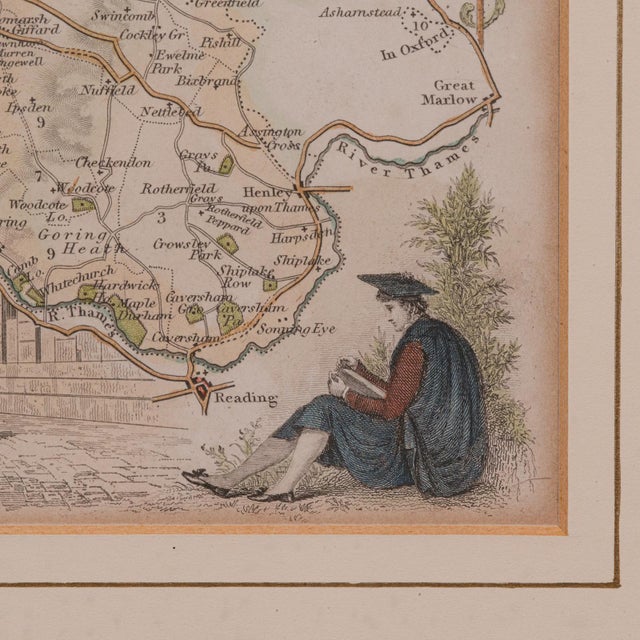 1850's Antique County Map Oxfordshire For Sale - Image 11 of 12