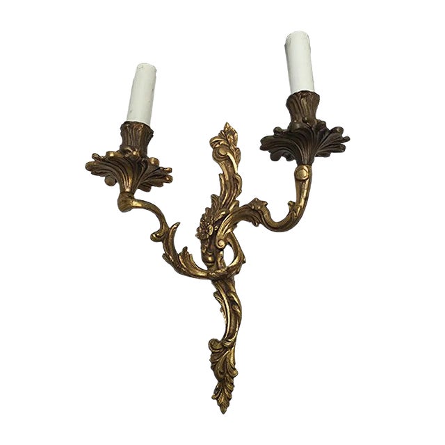 Rococo Style Wall Sconce, 1950s For Sale