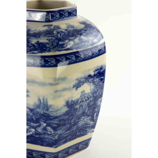 Ceramic Blue Decorative Vase, Early 20th Century For Sale - Image 5 of 6