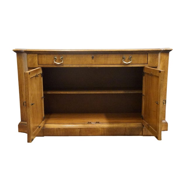 Late 20th Century Century Furniture Italian Neoclassical Tuscan Style Burled Walnut 56" Server Buffet For Sale - Image 5 of 13