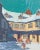 Elves, Christmas Village on a Starry Night' by James March Phillips, San Francisco Post-Impressionist For Sale