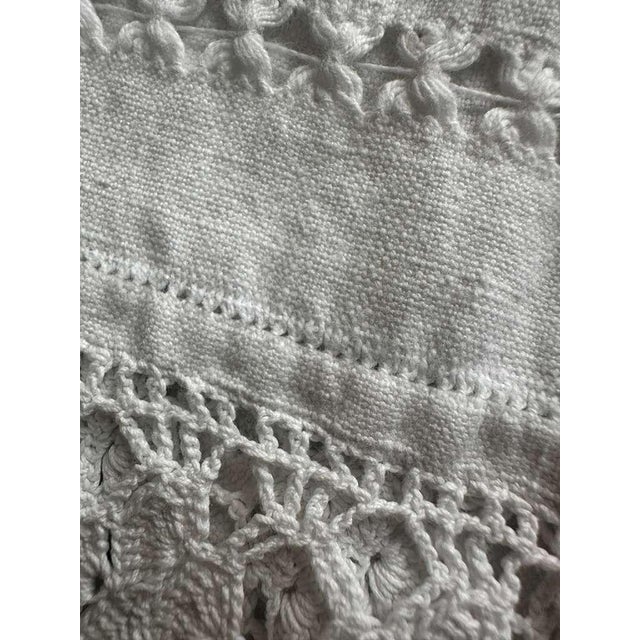 A remarkable example of antique French heirloom linen work, created at a time when even the most functional textiles were...