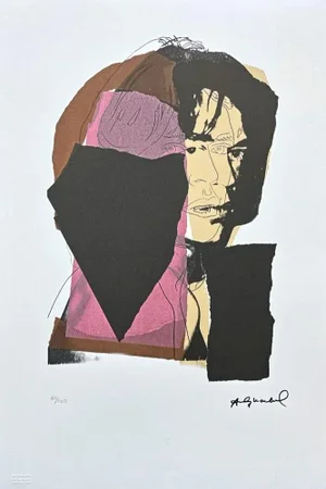 After Andy Warhol,Mick Jagger Pink-Black , 1980s, Lithograph