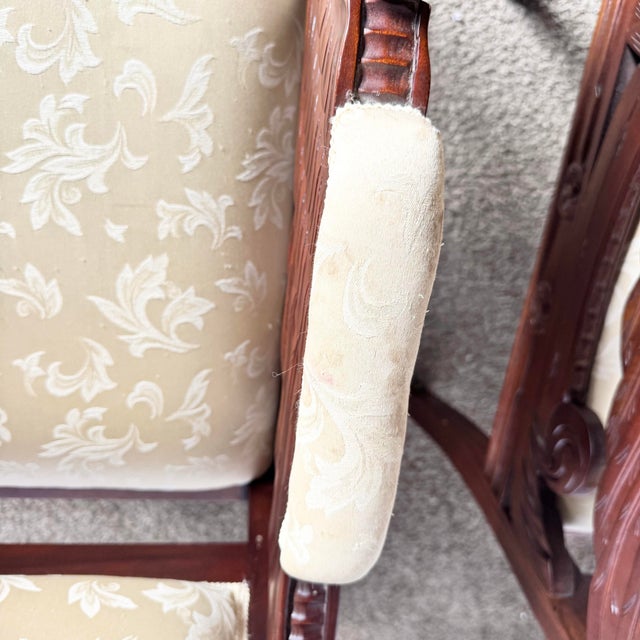 Vintage Carved Wooden Swan Arm Chairs - A Pair For Sale - Image 11 of 12
