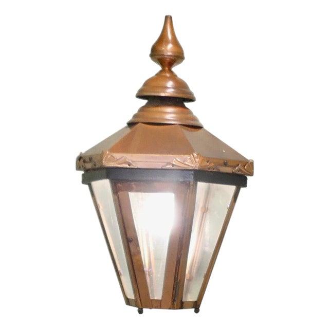 Large Copper Wall Hanging Lantern, 1960 For Sale