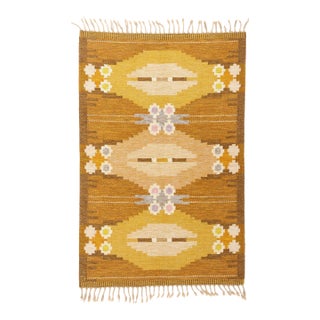 Ingegerd Silow Vintage Swedish Rollakan Rug, 04'06 X 06'10 For Sale