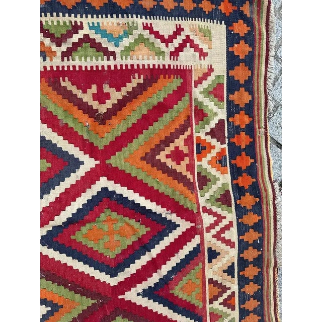 Mid-Century Qashqai Kilim, 1960s For Sale - Image 6 of 13