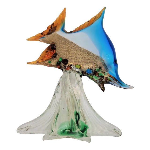Italian Murano Fish on Base from Made Murano Glass, 1960s For Sale