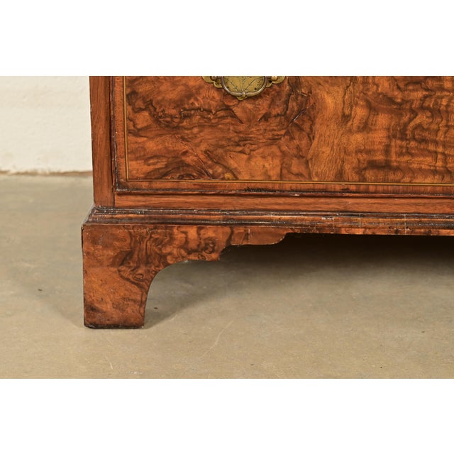 18th Century Antique English Chippendale Burled Walnut Highboy Dresser For Sale - Image 10 of 15