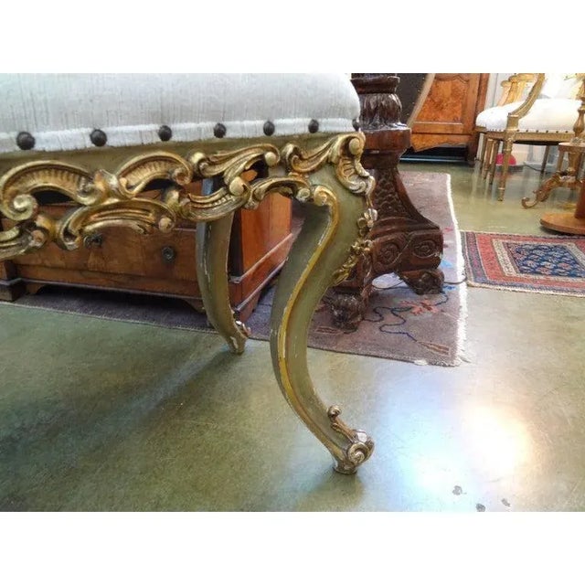 1920's Antique Italian Louis XV Style Giltwood Bench For Sale - Image 4 of 10