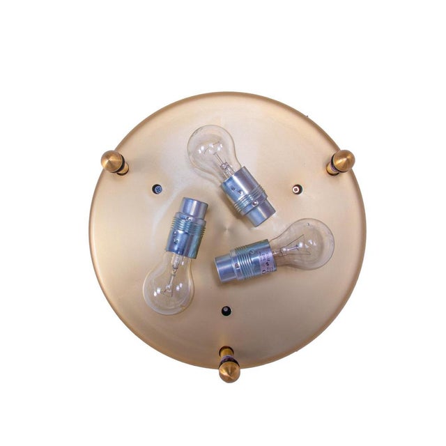 Metal Vintage German Flush Mount in Amber Murano Glass and Brass from Peill & Putzler, 1960 For Sale - Image 7 of 9