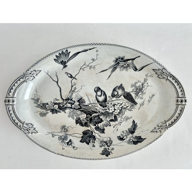 English 1880 English Woodlands Pottery Platter For Sale - Image 3 of 5