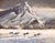 Just Above the Surface by Natasha Isenhour | Pastel Landscape with Bison in Snowy Terrain For Sale