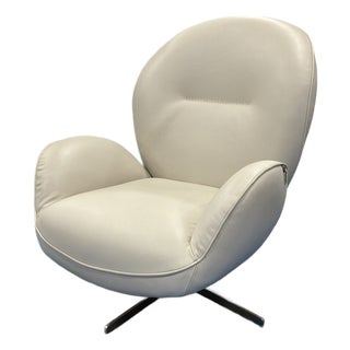 HTL Corian Italian Leather High Back Swivel Chair For Sale