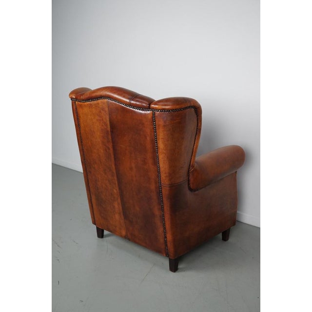 Vintage Dutch Cognac Colored Leather Club Chair For Sale - Image 13 of 18