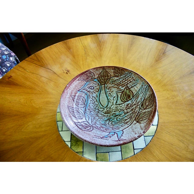 Large, quite rare Accolay ceramic platter in perfect condition; signature difficult to read. I have official proof of...