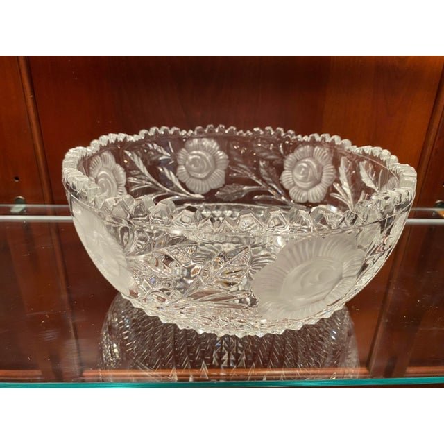American Brilliant Period (Abp) Late 1800’s-Early 1900’. Rare & Stunning Hand Cut Crystal Bowl For Sale In Providence - Image 6 of 11