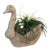 A delightful addition to your porch or patio! This aged white wicker goose can hold a good sized plant or flower...