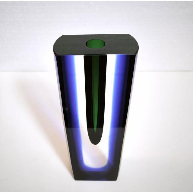 Vintage Glass Sommerso Vase by Pavle Havelka for Princ Art Glass, Czech, 1990s For Sale - Image 4 of 18