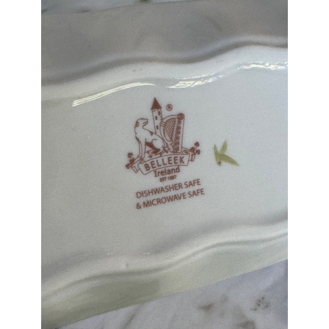 Mint Made in Ireland Vintage Belleek Mint Server For Sale - Image 8 of 12