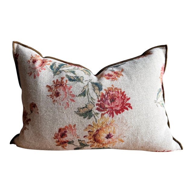 French Linen Lumbar Pillow Cover – Imperial Bouquet For Sale