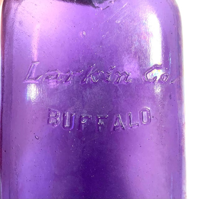 Early 20th Century Early 20th Century Larkin Co. Amethyst Glass Bottle Art Nouveau For Sale - Image 5 of 12