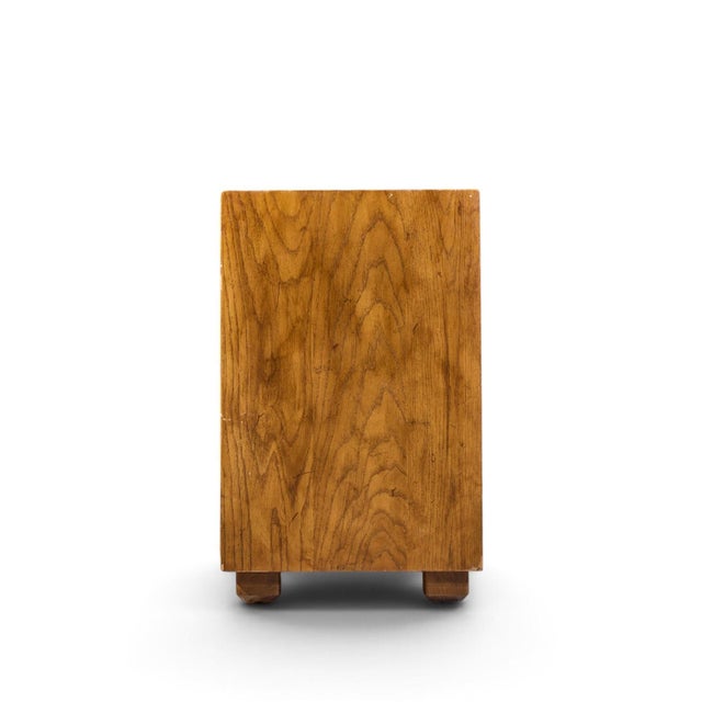 Mid 20th Century Henredon Campaign Mid Century Oak and Brass Lowboy Dresser For Sale - Image 5 of 11
