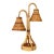 Mid-20th Century French Boho Double Rattan Table Lamp Manner of Louis Sognot For Sale