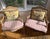 Pair of Custom Scalamandré Botanical Pillows with Velvet Back Including Down Inserts This custom-made pair in Scalamandré,...