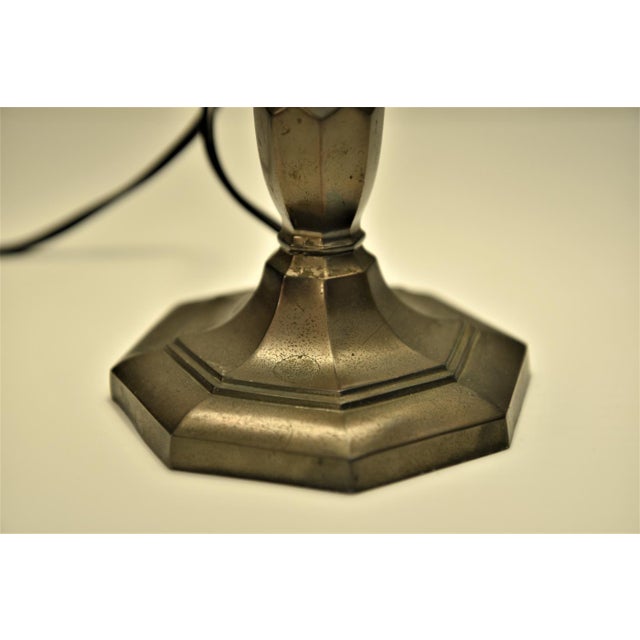 1920s Swedish Grace Copper and Hand Blown Glass Table Lamp, 1920s For Sale - Image 5 of 10