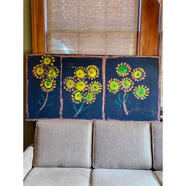1990s Folk Art Floral Still Life Painting by Jimmy Lee Sudduth For Sale - Image 13 of 13