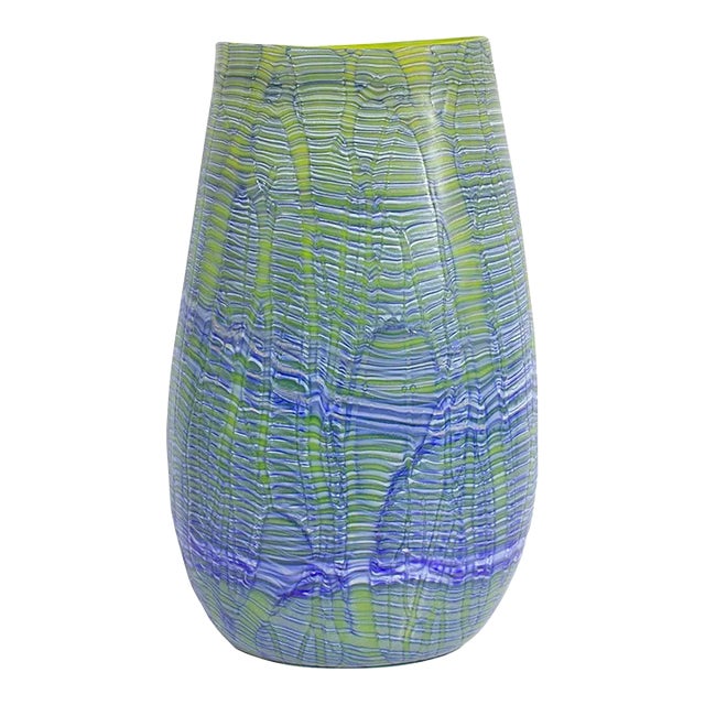 2001 Art Glass Vase Signed by Artist Rod Sounik For Sale