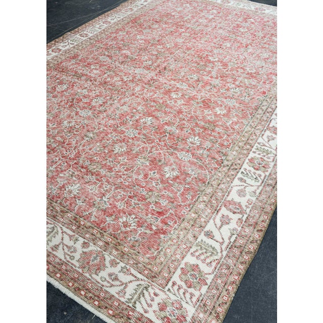 Pink Turkish Vintage Rug 6'11" x 10'5" #21120 For Sale - Image 8 of 8