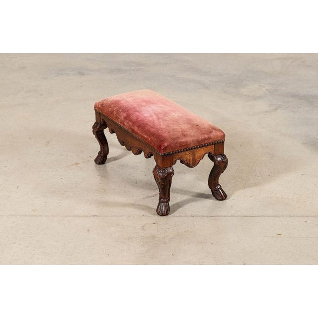 19th Century Queen Anne English Walnut Stool, 1870 For Sale - Image 12 of 15