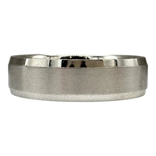 14k White Gold Comfort Fit Wedding Band 6mm Size 10 7.2g For Sale