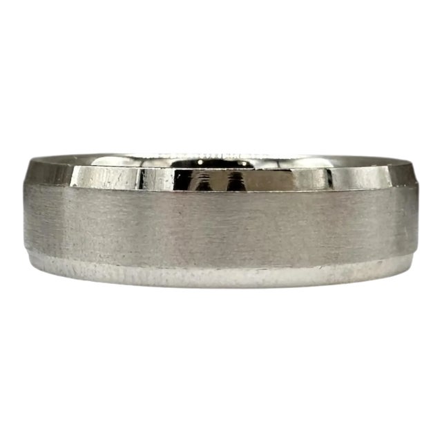 14k White Gold Comfort Fit Wedding Band 6mm Size 10 7.2g For Sale