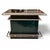 Eighties-style chrome bar with smoked glass in shades of green and black. Bar set with two chrome stools upholstered in...