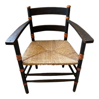 Early 20th Century Dutch Armchair With Rush Seat For Sale