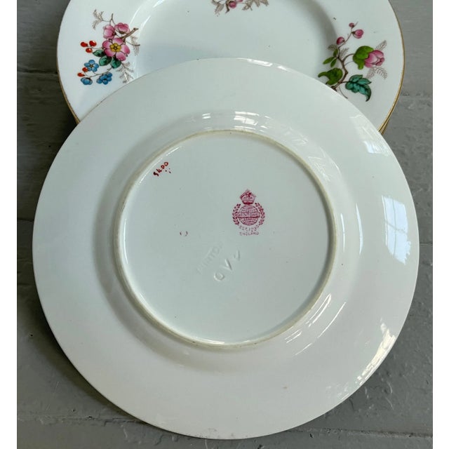 Early 20th Century Minton Porcelain Small Bread Plates in a Flower Sprig Pattern - Set of 5 For Sale - Image 9 of 13