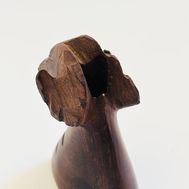 Carved Ironwood Ram Bud Vase For Sale - Image 9 of 10