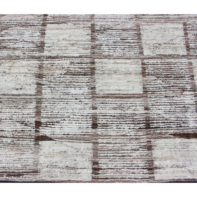 Modern Checkerboard Piled Rug by Keivan Woven Arts 10'0 X 13'10 For Sale - Image 4 of 14