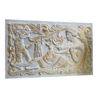 Vintage Neoclassical Plaster Greek Wall Sculpture For Sale